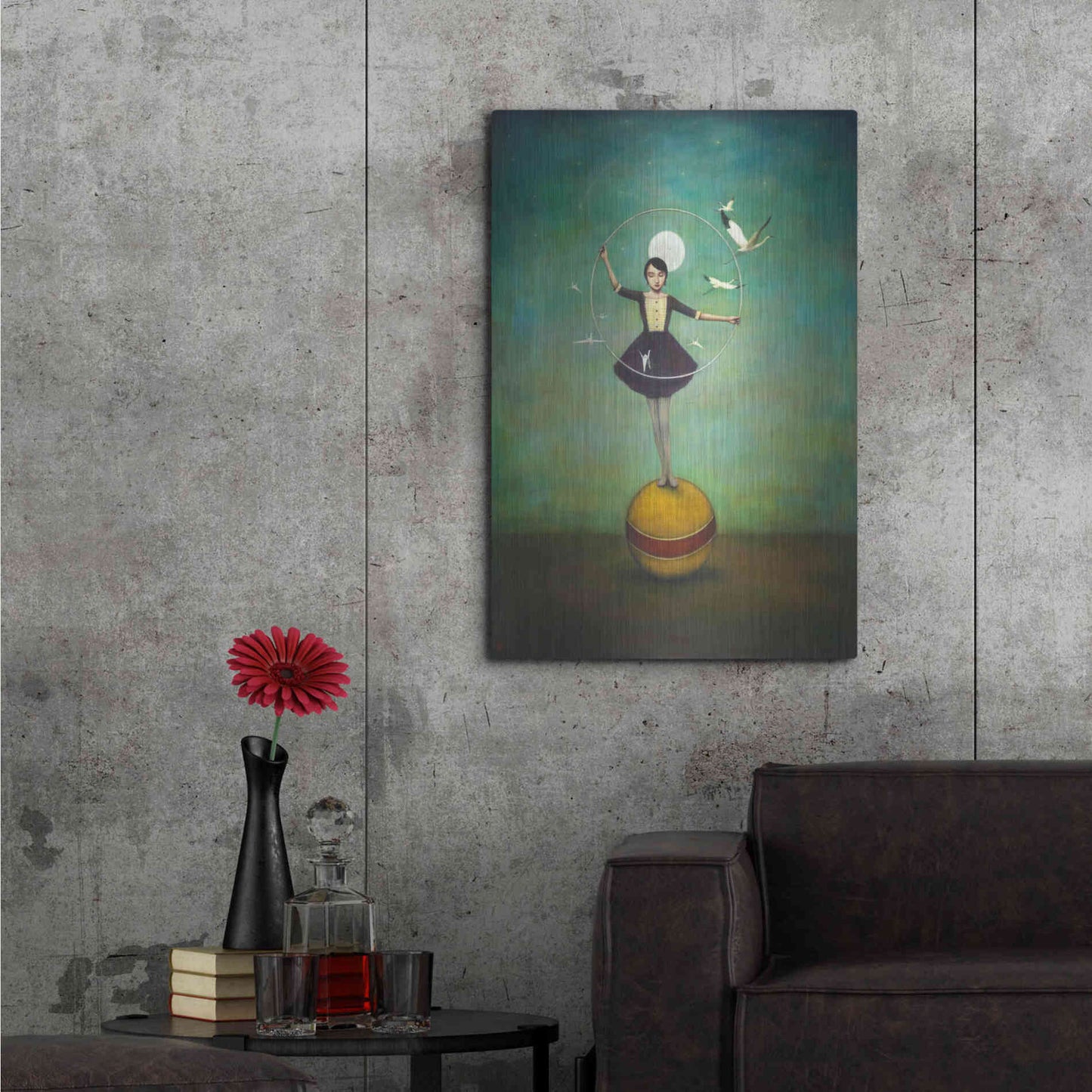 Luxe Metal Art 'Luna's Circle' by Duy Huynh, Metal Wall Art,24x36