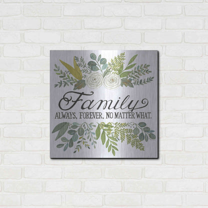 Luxe Metal Art 'Family Always, Forever' by Deb Strain, Metal Wall Art,24x24