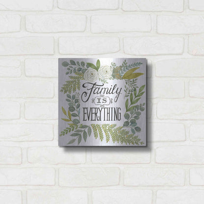 Luxe Metal Art 'Family Is Everything' by Deb Strain, Metal Wall Art,12x12