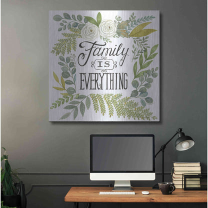 Luxe Metal Art 'Family Is Everything' by Deb Strain, Metal Wall Art,36x36