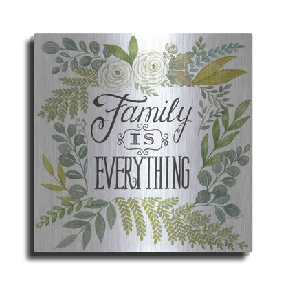Luxe Metal Art 'Family Is Everything' by Deb Strain, Metal Wall Art
