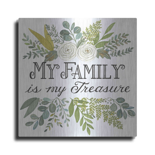 Luxe Metal Art 'My Family Is My Treasure' by Deb Strain, Metal Wall Art