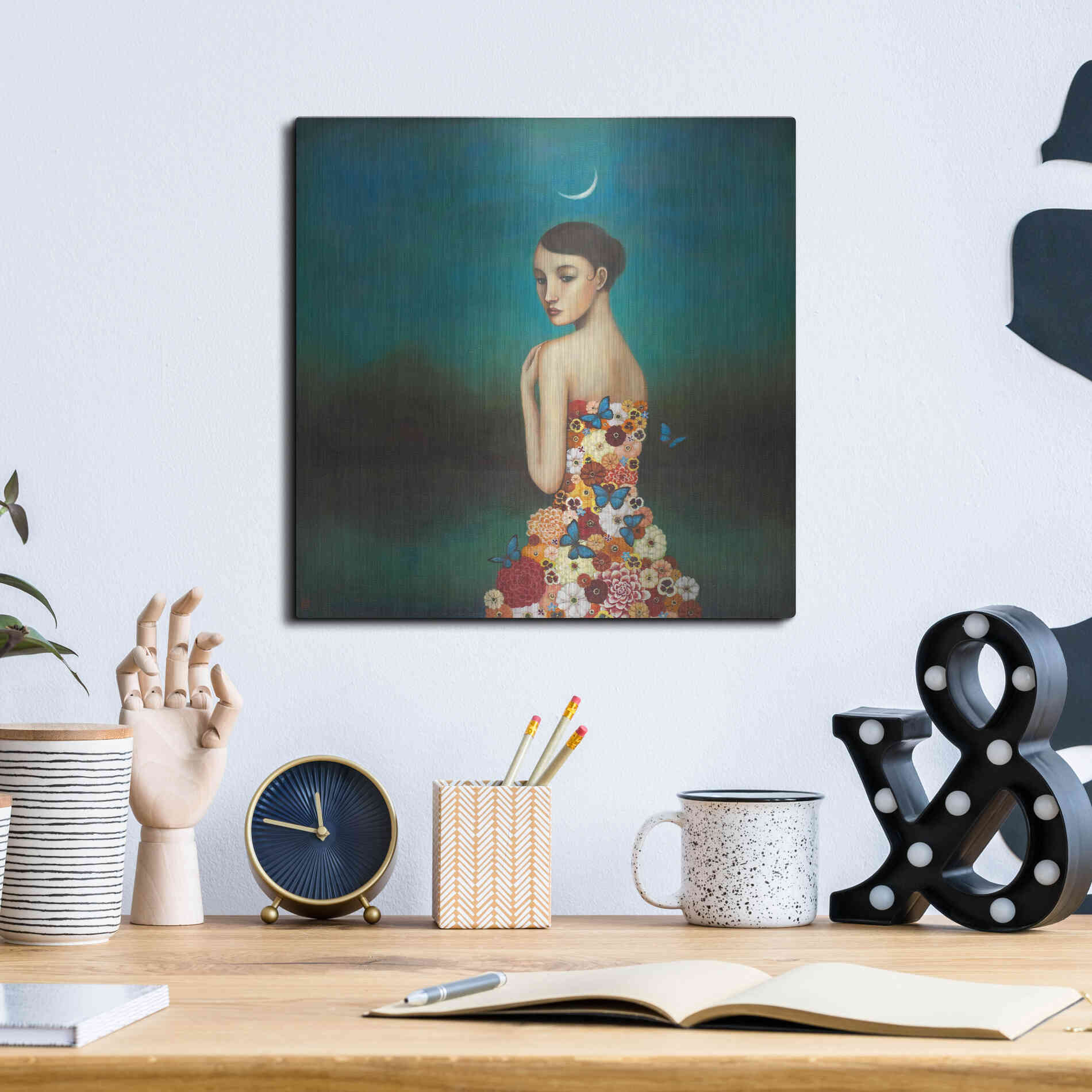 Luxe Metal Art 'Reflective Nature' by Duy Huynh, Metal Wall Art,12x12