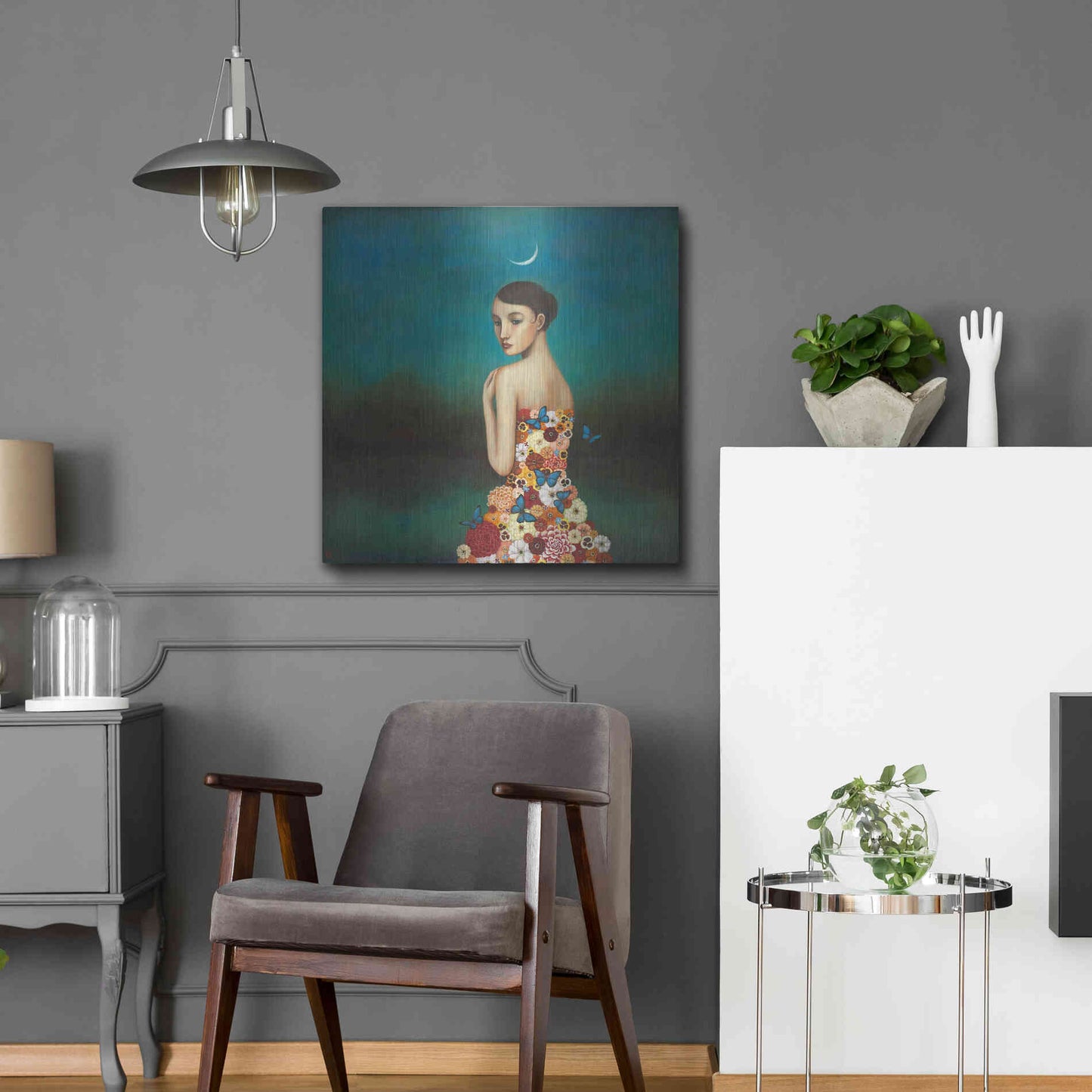 Luxe Metal Art 'Reflective Nature' by Duy Huynh, Metal Wall Art,24x24