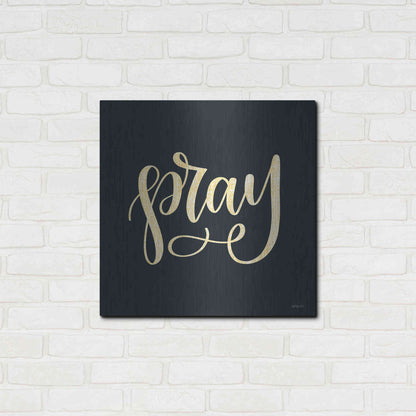 Luxe Metal Art 'Pray' by Imperfect Dust, Metal Wall Art,24x24