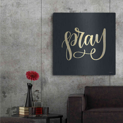 Luxe Metal Art 'Pray' by Imperfect Dust, Metal Wall Art,36x36