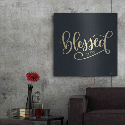 Luxe Metal Art 'Blessed By God' by Imperfect Dust, Metal Wall Art,36x36