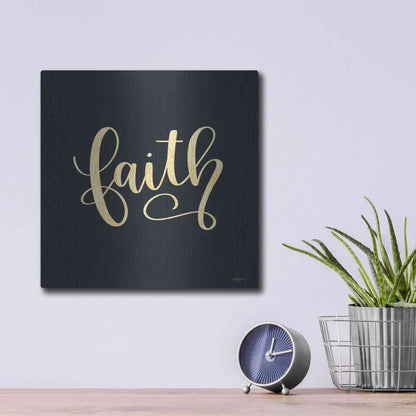 Luxe Metal Art 'Faith Black' by Imperfect Dust, Metal Wall Art,12x12