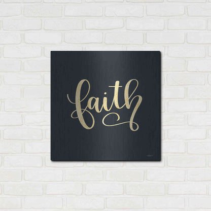 Luxe Metal Art 'Faith Black' by Imperfect Dust, Metal Wall Art,24x24