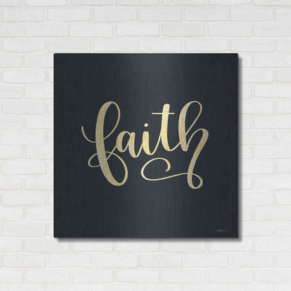 Luxe Metal Art 'Faith Black' by Imperfect Dust, Metal Wall Art,36x36