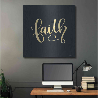 Luxe Metal Art 'Faith Black' by Imperfect Dust, Metal Wall Art,36x36