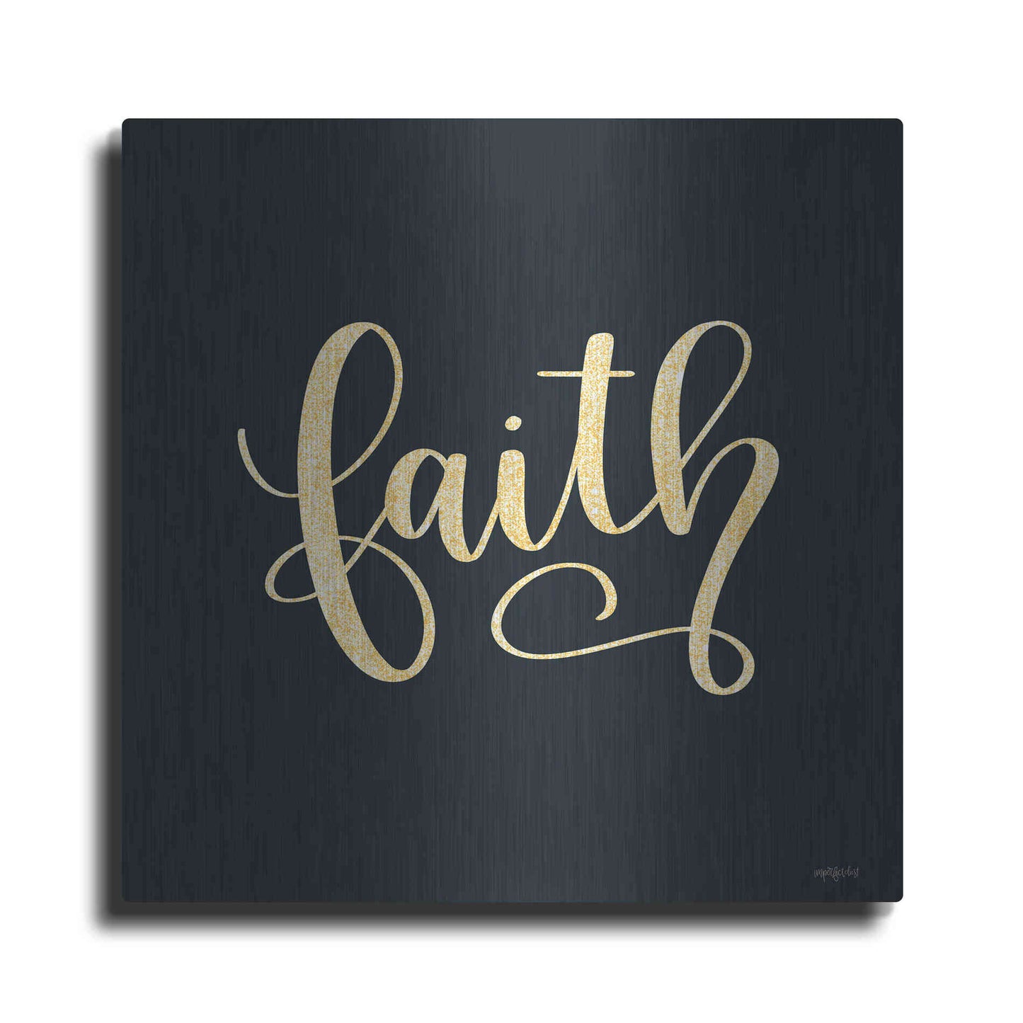 Luxe Metal Art 'Faith Black' by Imperfect Dust, Metal Wall Art