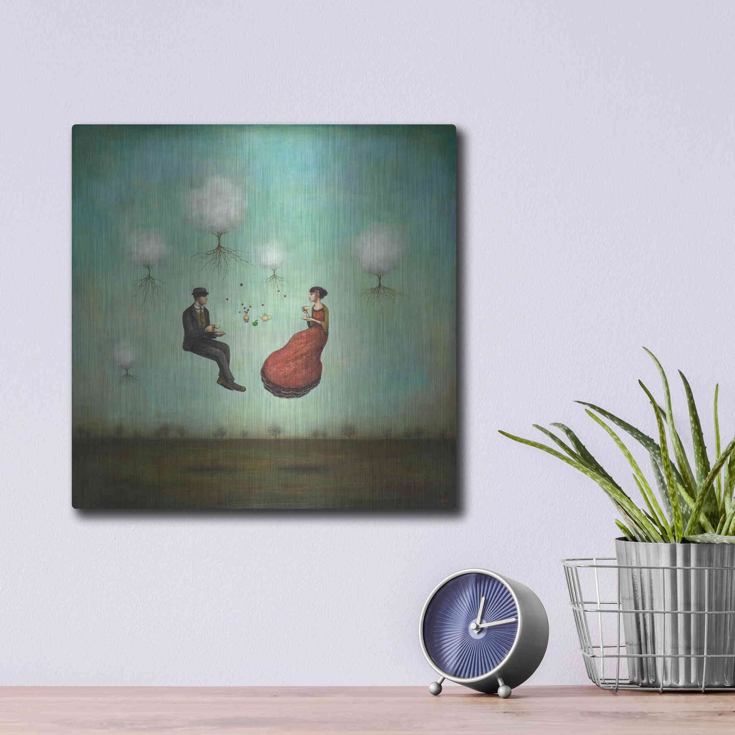 Luxe Metal Art 'Gravitea For Two' by Duy Huynh, Metal Wall Art,12x12