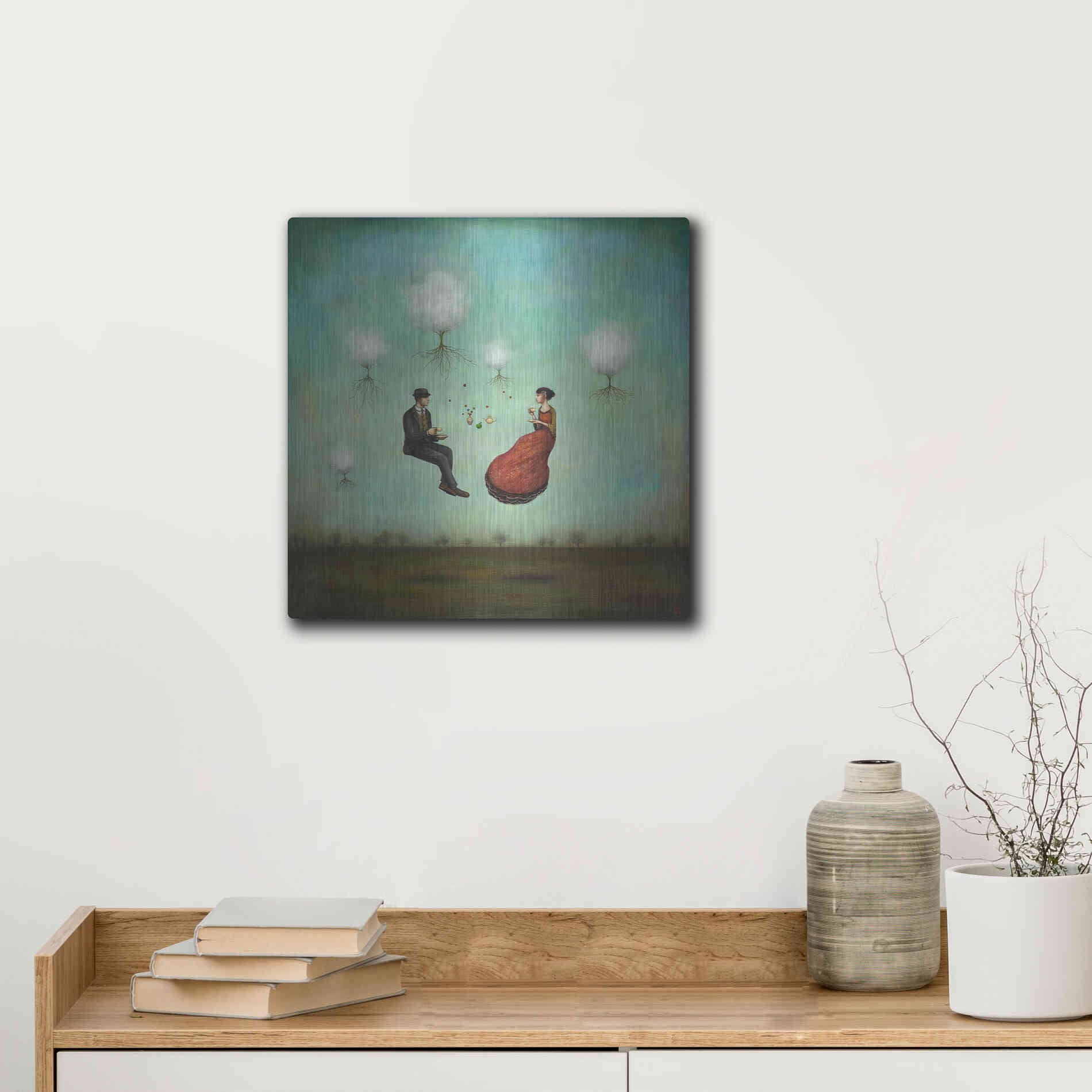 Luxe Metal Art 'Gravitea For Two' by Duy Huynh, Metal Wall Art,12x12