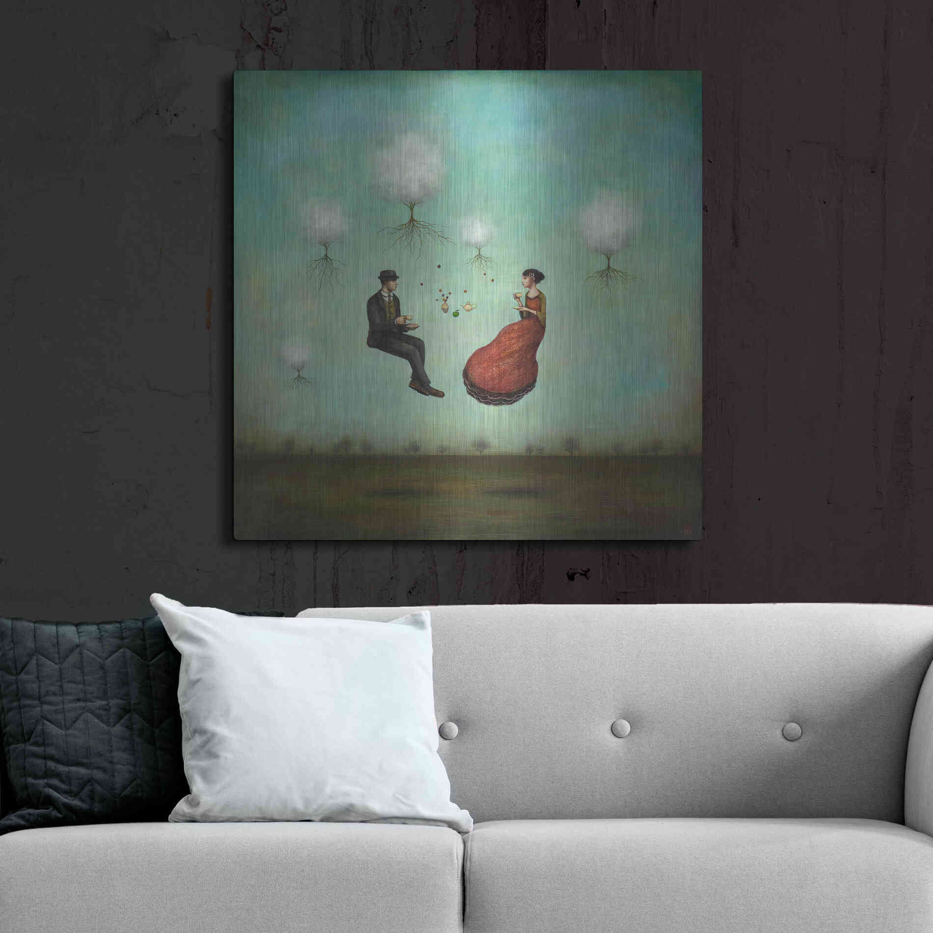 Luxe Metal Art 'Gravitea For Two' by Duy Huynh, Metal Wall Art,36x36