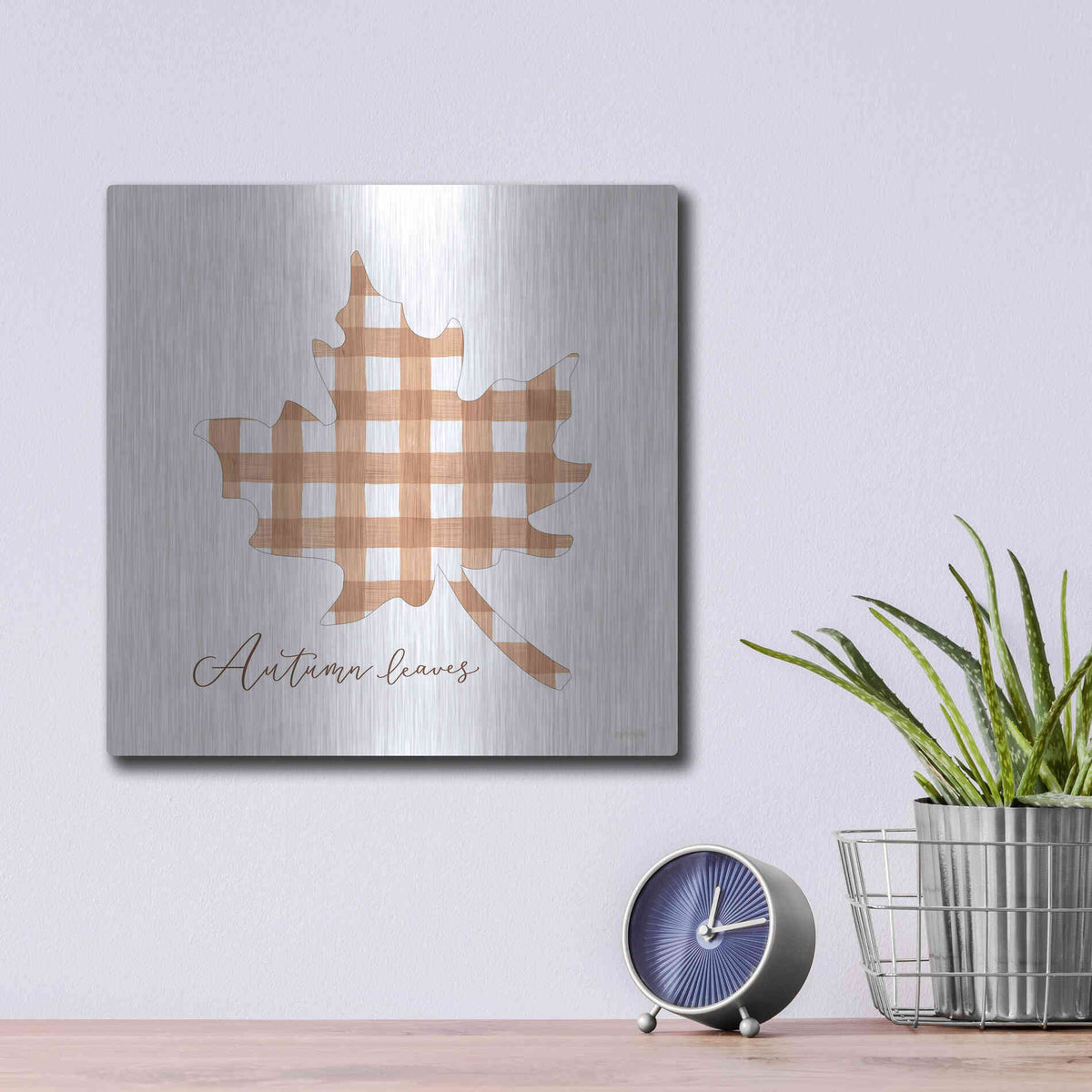 Luxe Metal Art 'Autumn Leaves' by Imperfect Dust, Metal Wall Art,12x12