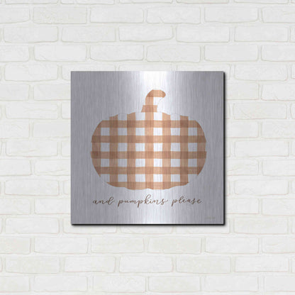 Luxe Metal Art 'And Pumpkins Please' by Imperfect Dust, Metal Wall Art,24x24