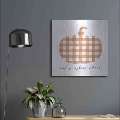 Luxe Metal Art 'And Pumpkins Please' by Imperfect Dust, Metal Wall Art,24x24