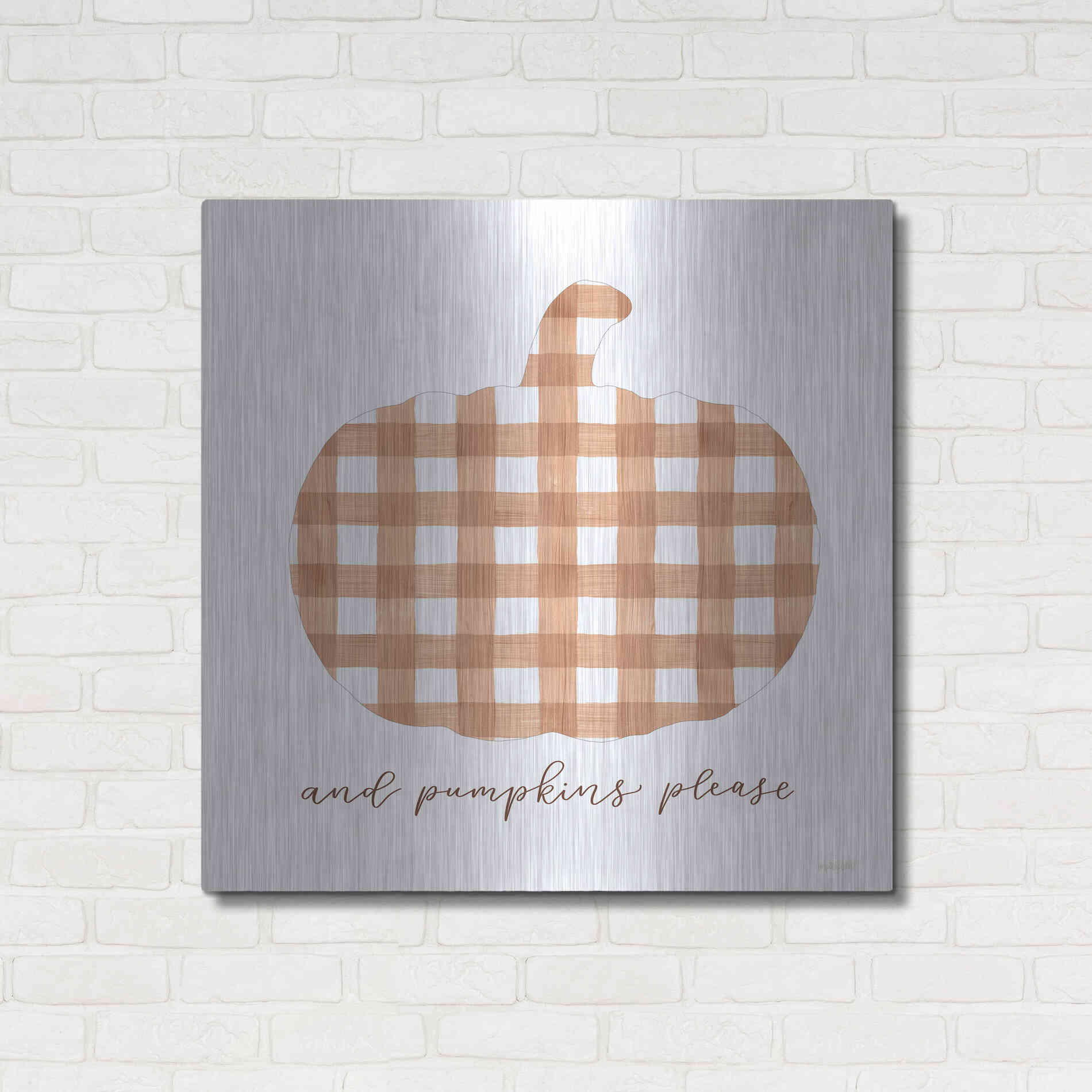 Luxe Metal Art 'And Pumpkins Please' by Imperfect Dust, Metal Wall Art,36x36