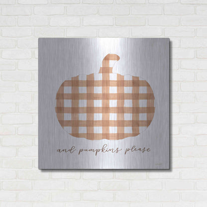 Luxe Metal Art 'And Pumpkins Please' by Imperfect Dust, Metal Wall Art,36x36
