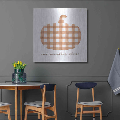 Luxe Metal Art 'And Pumpkins Please' by Imperfect Dust, Metal Wall Art,36x36