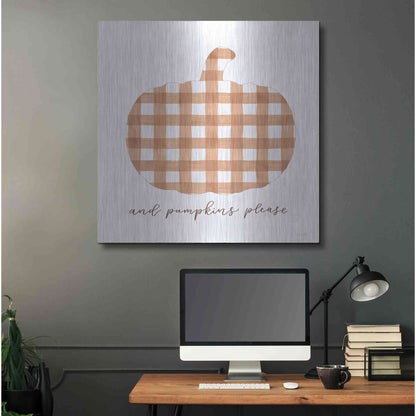 Luxe Metal Art 'And Pumpkins Please' by Imperfect Dust, Metal Wall Art,36x36