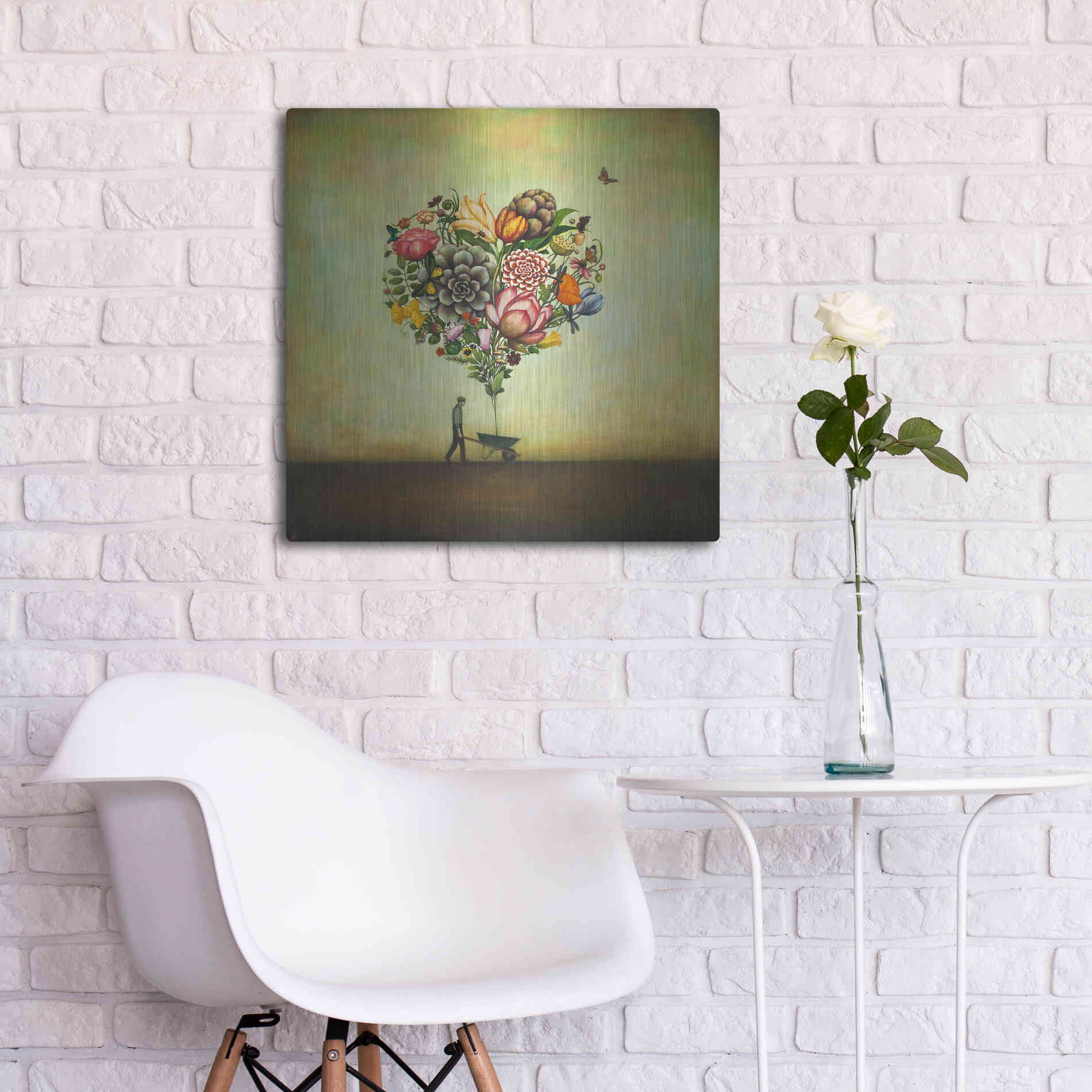 Luxe Metal Art 'Big Heart Botany' by Duy Huynh, Metal Wall Art,24x24