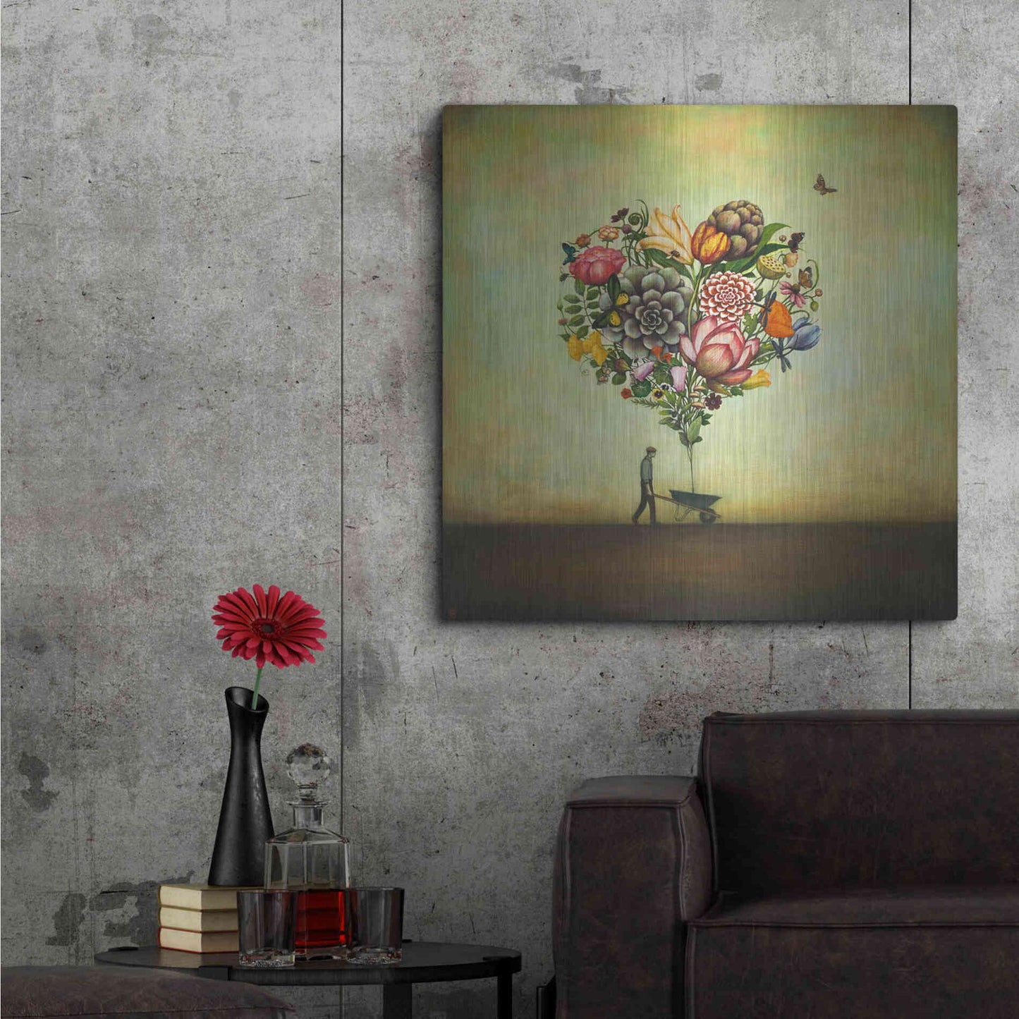 Luxe Metal Art 'Big Heart Botany' by Duy Huynh, Metal Wall Art,36x36