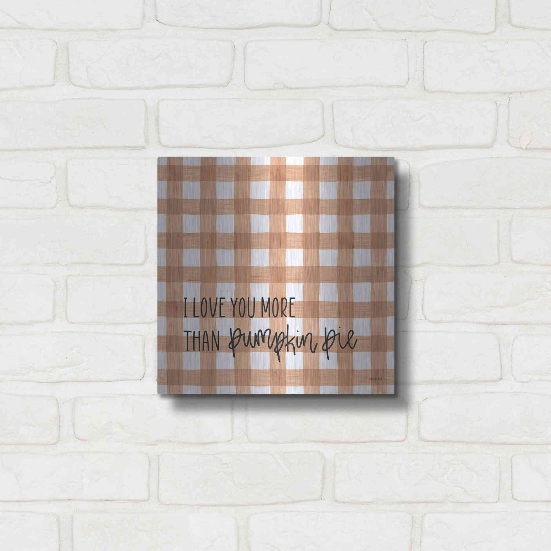 Luxe Metal Art 'I Love You More' by Imperfect Dust, Metal Wall Art,12x12