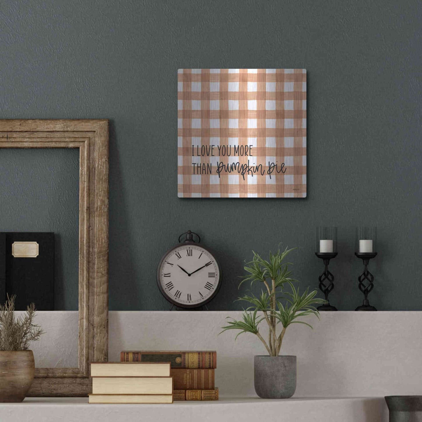 Luxe Metal Art 'I Love You More' by Imperfect Dust, Metal Wall Art,12x12