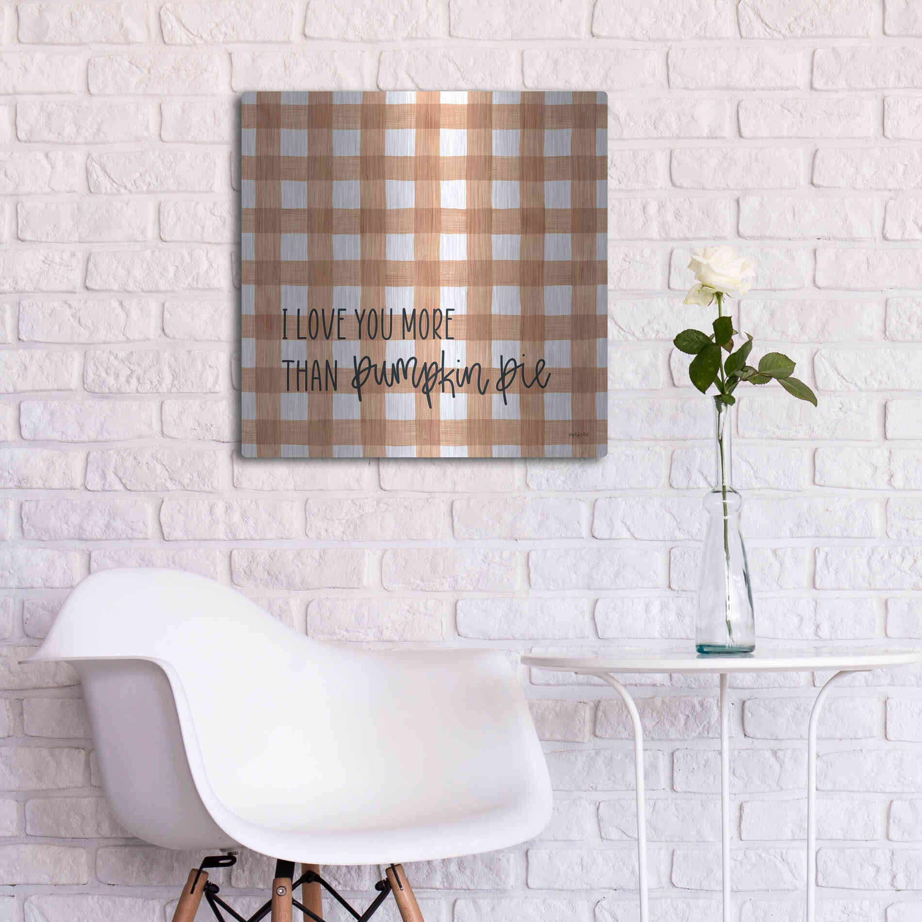 Luxe Metal Art 'I Love You More' by Imperfect Dust, Metal Wall Art,24x24