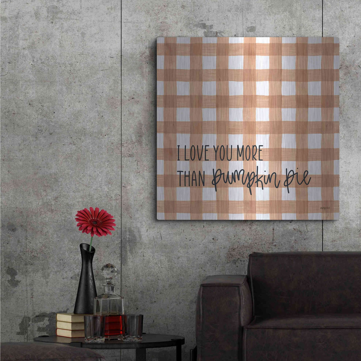 Luxe Metal Art 'I Love You More' by Imperfect Dust, Metal Wall Art,36x36