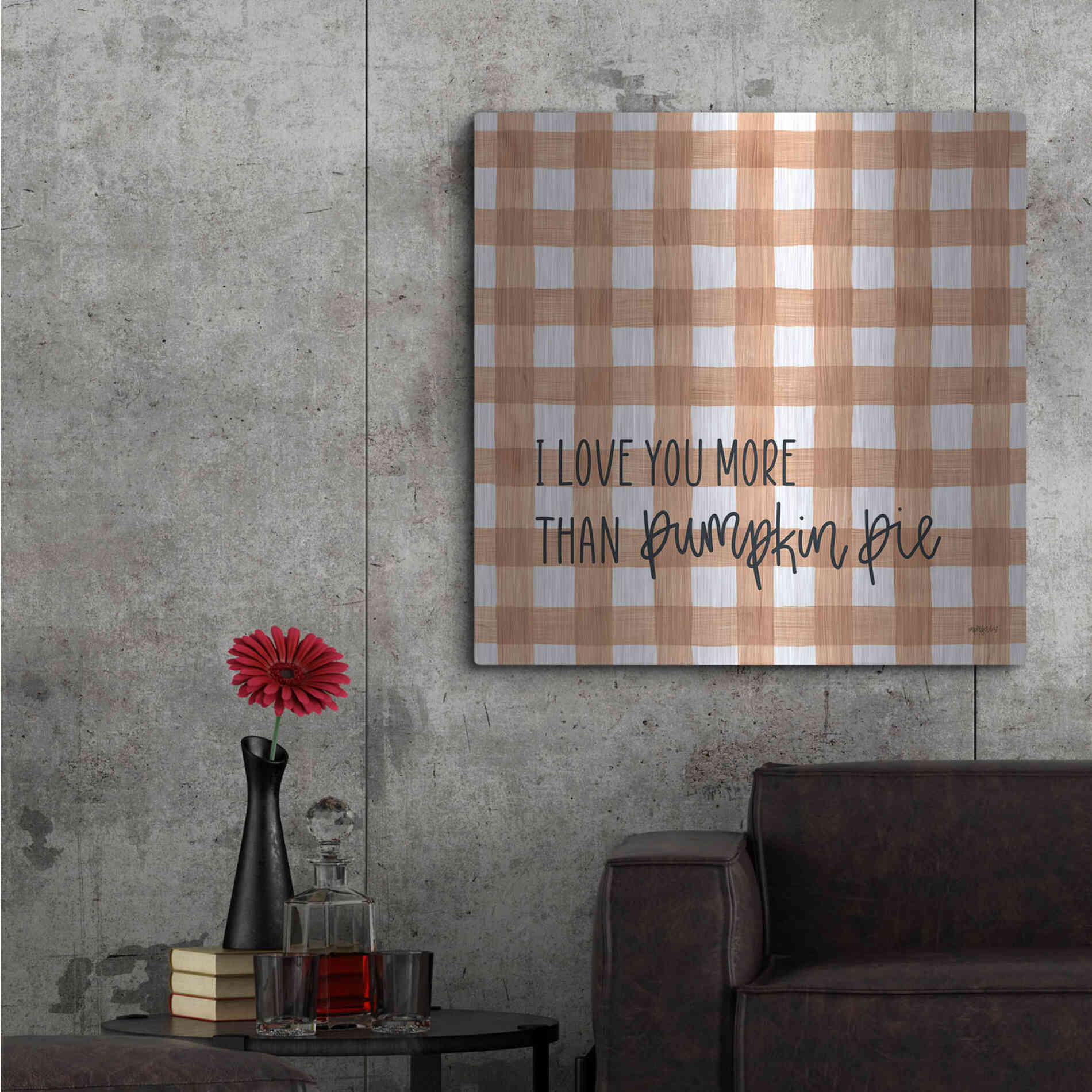 Luxe Metal Art 'I Love You More' by Imperfect Dust, Metal Wall Art,36x36