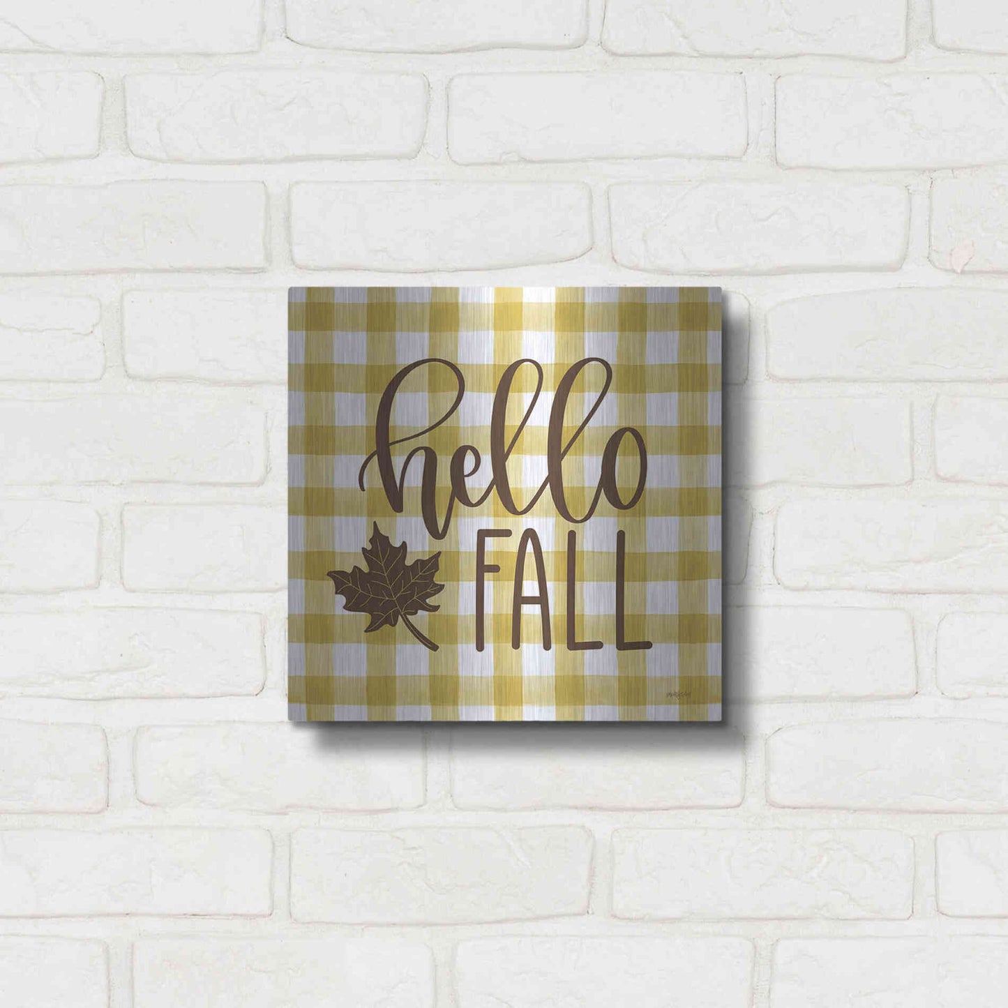 Luxe Metal Art 'Hello Fall' by Imperfect Dust, Metal Wall Art,12x12