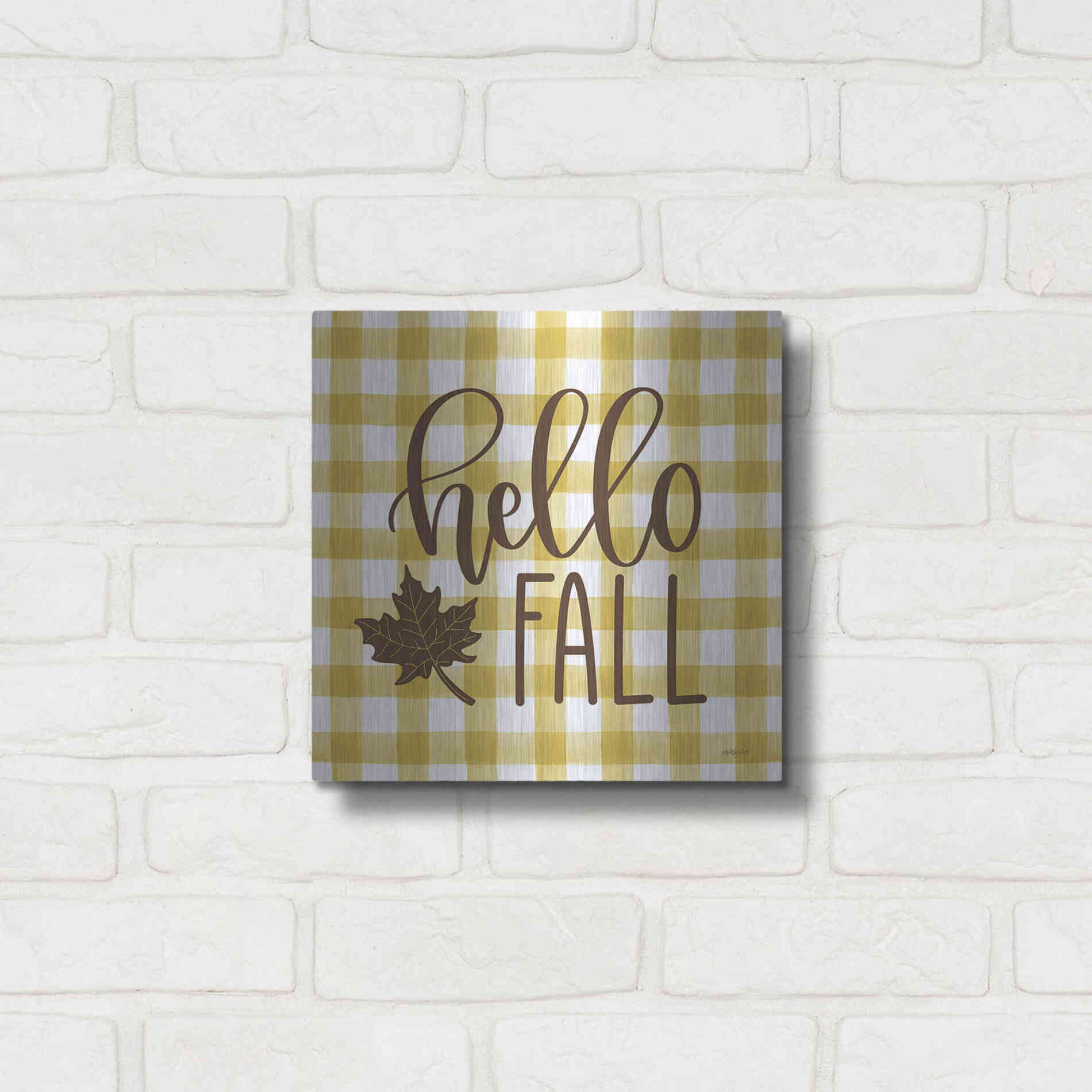 Luxe Metal Art 'Hello Fall' by Imperfect Dust, Metal Wall Art,12x12