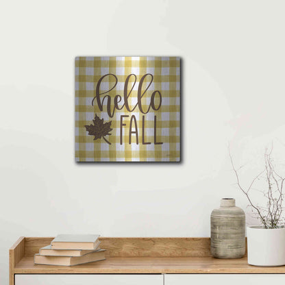 Luxe Metal Art 'Hello Fall' by Imperfect Dust, Metal Wall Art,12x12