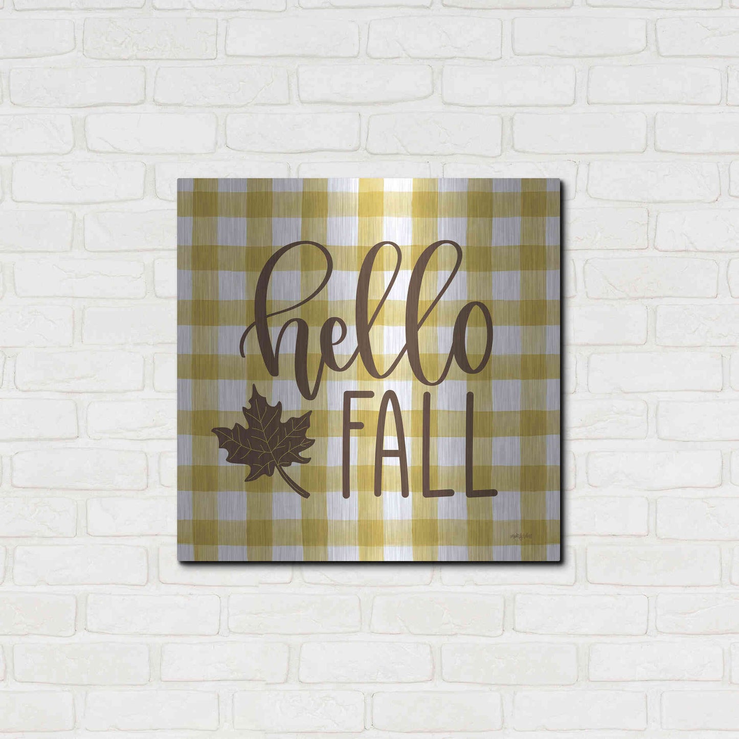 Luxe Metal Art 'Hello Fall' by Imperfect Dust, Metal Wall Art,24x24