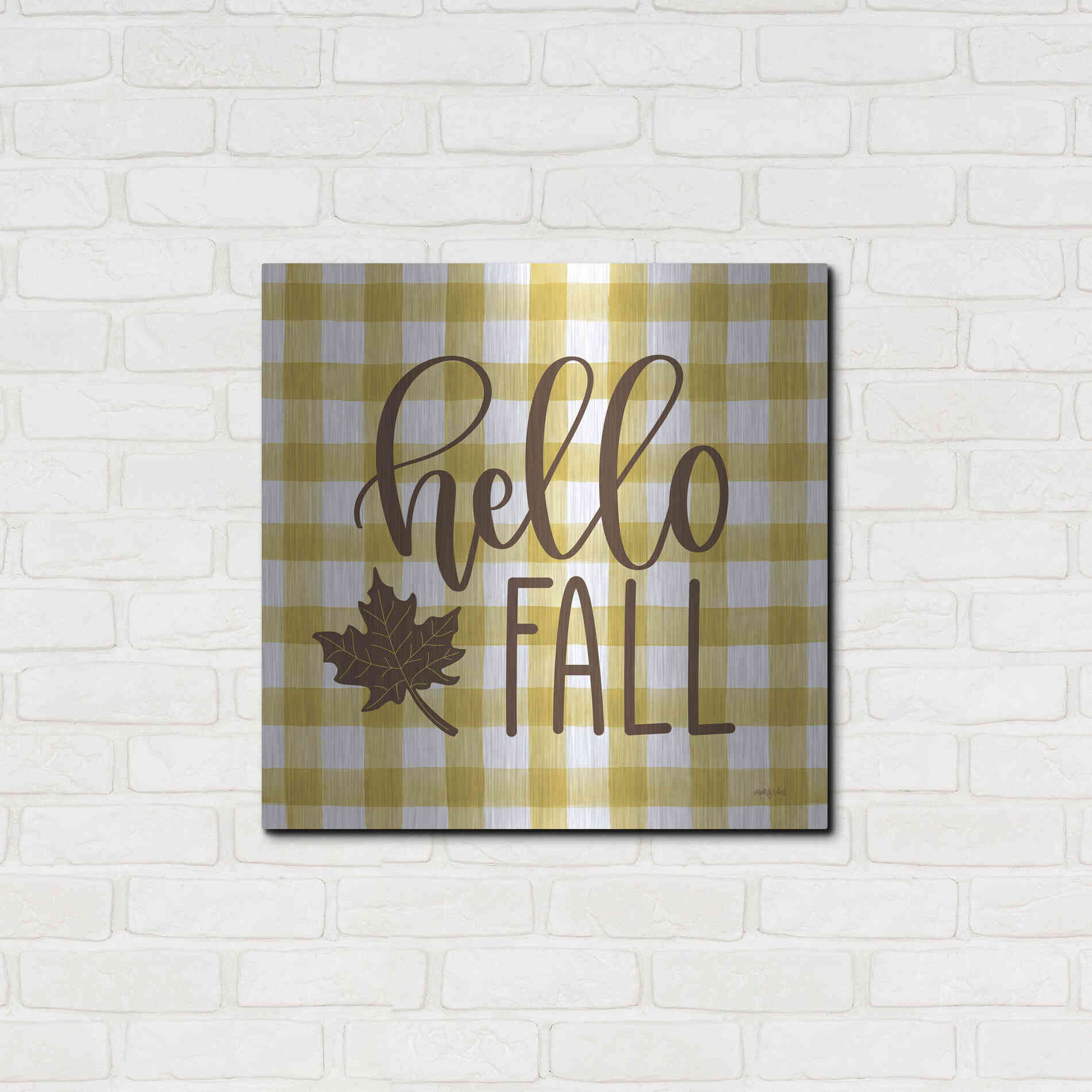 Luxe Metal Art 'Hello Fall' by Imperfect Dust, Metal Wall Art,24x24