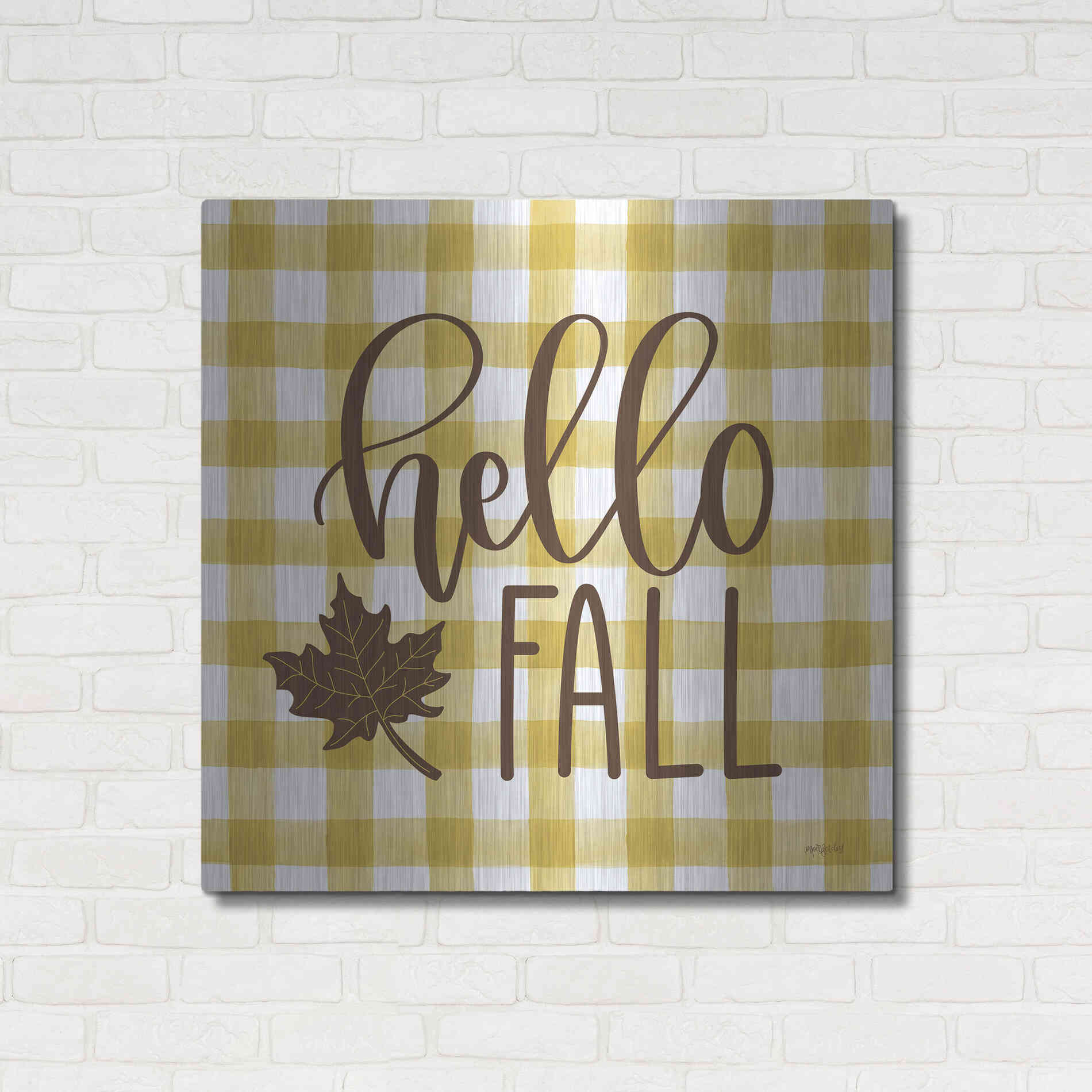 Luxe Metal Art 'Hello Fall' by Imperfect Dust, Metal Wall Art,36x36