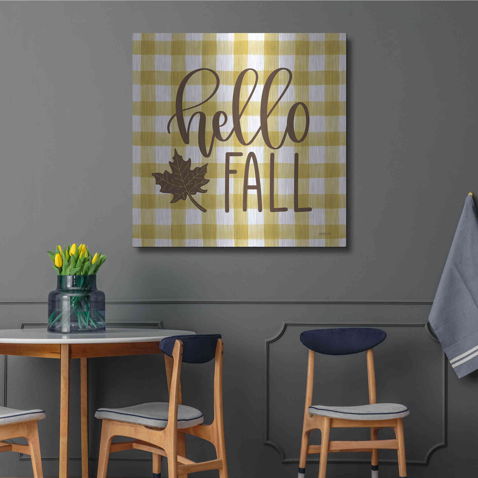 Luxe Metal Art 'Hello Fall' by Imperfect Dust, Metal Wall Art,36x36