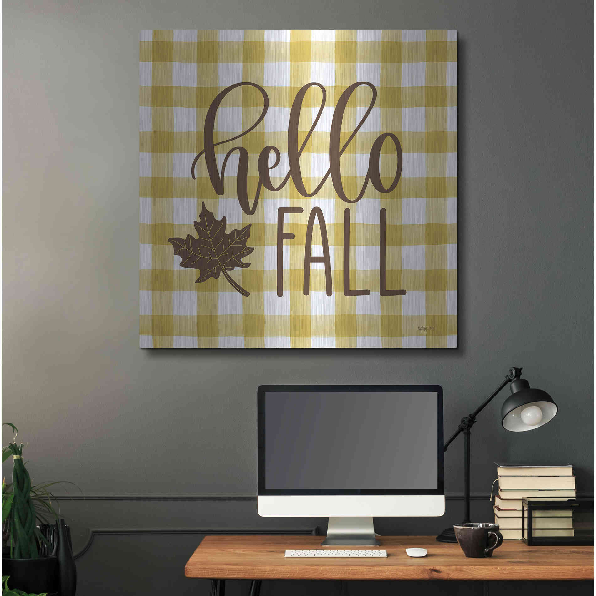 Luxe Metal Art 'Hello Fall' by Imperfect Dust, Metal Wall Art,36x36
