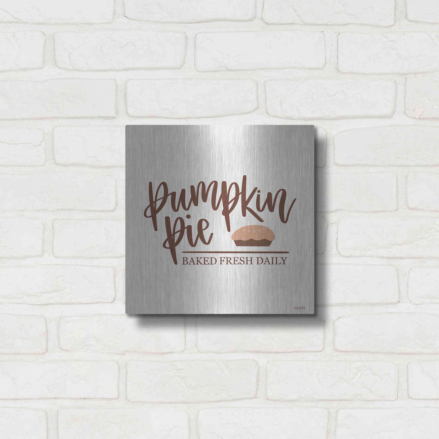 Luxe Metal Art 'Pumpkin Pie' by Imperfect Dust, Metal Wall Art,12x12