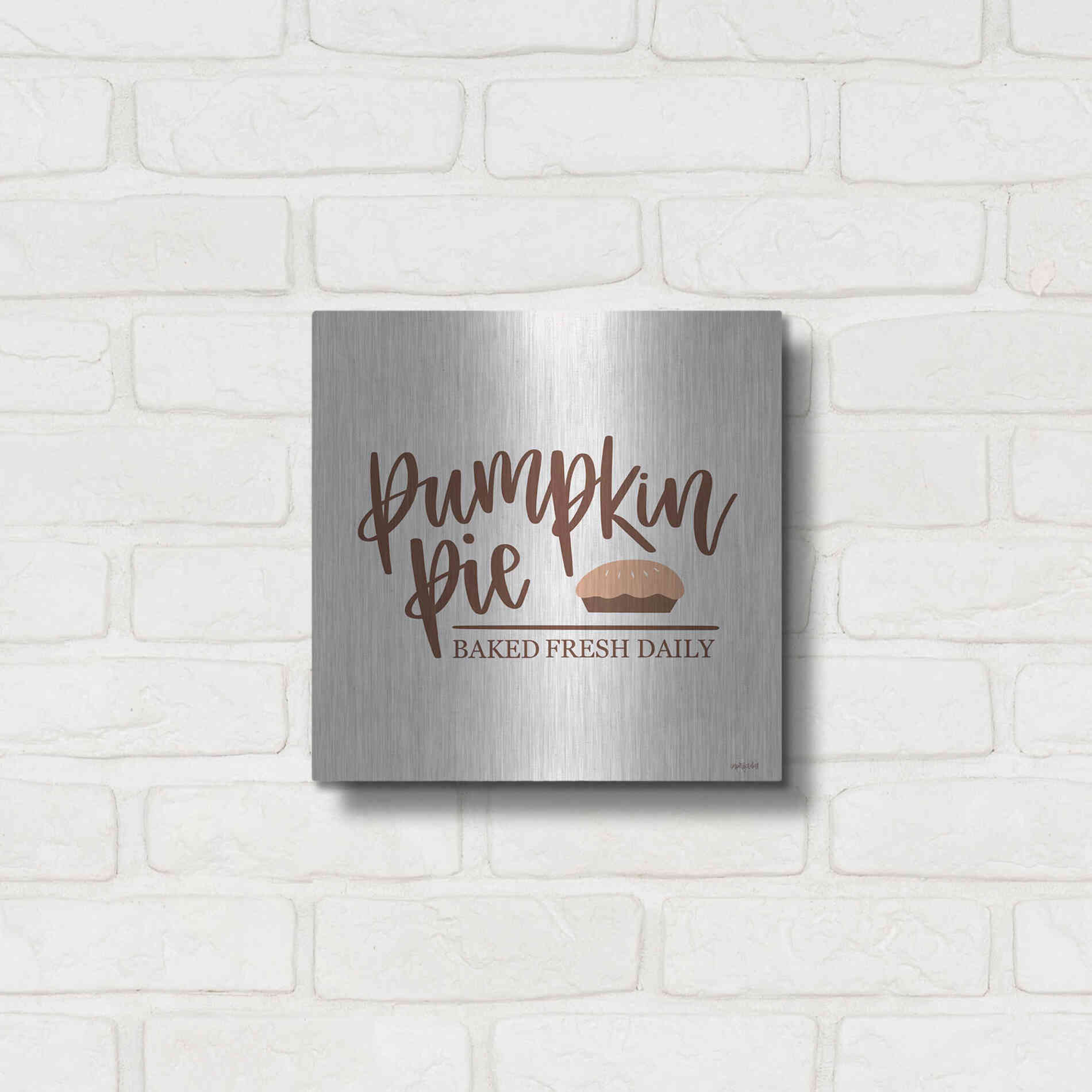 Luxe Metal Art 'Pumpkin Pie' by Imperfect Dust, Metal Wall Art,12x12