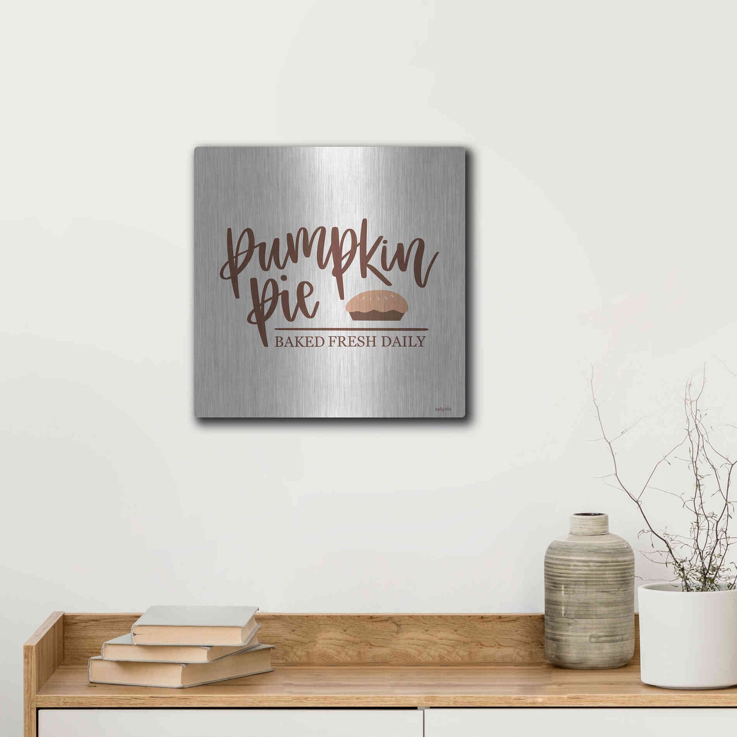 Luxe Metal Art 'Pumpkin Pie' by Imperfect Dust, Metal Wall Art,12x12