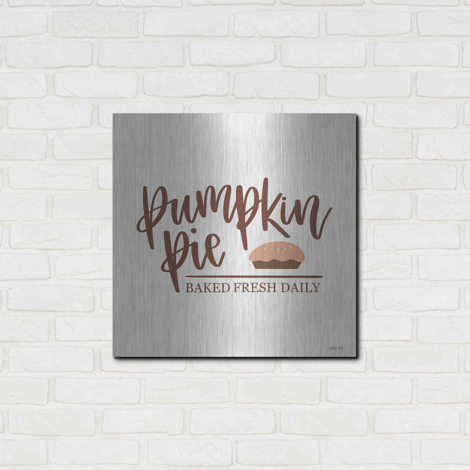 Luxe Metal Art 'Pumpkin Pie' by Imperfect Dust, Metal Wall Art,24x24