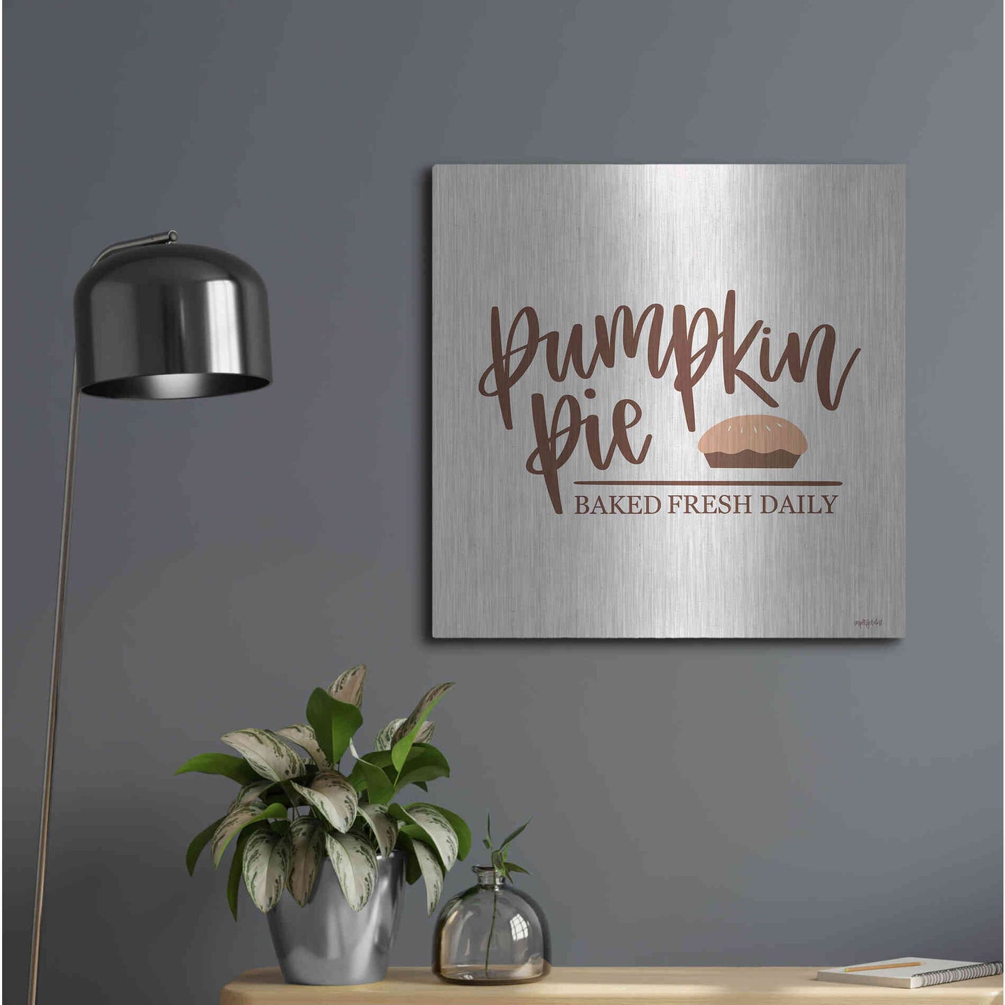 Luxe Metal Art 'Pumpkin Pie' by Imperfect Dust, Metal Wall Art,24x24