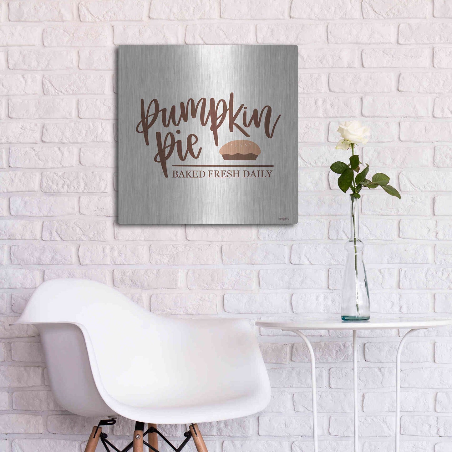 Luxe Metal Art 'Pumpkin Pie' by Imperfect Dust, Metal Wall Art,24x24