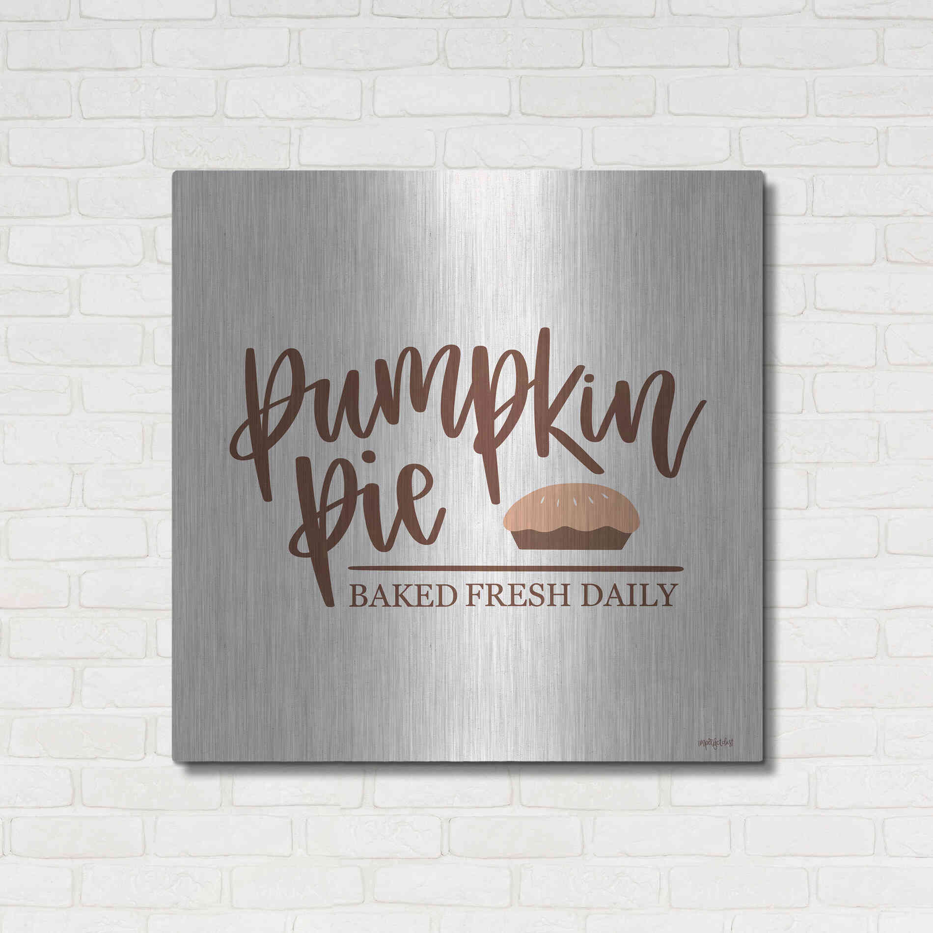 Luxe Metal Art 'Pumpkin Pie' by Imperfect Dust, Metal Wall Art,36x36