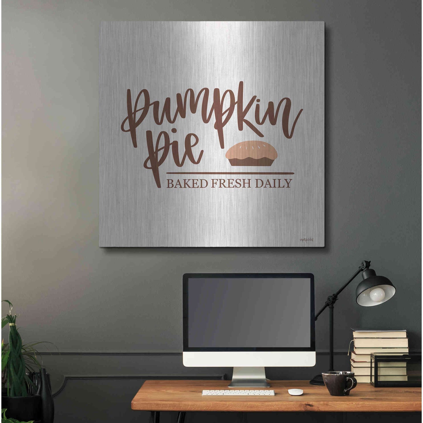 Luxe Metal Art 'Pumpkin Pie' by Imperfect Dust, Metal Wall Art,36x36