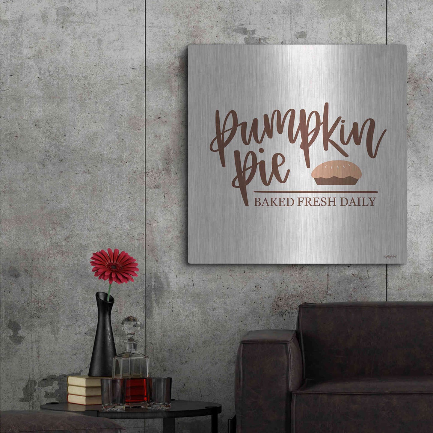 Luxe Metal Art 'Pumpkin Pie' by Imperfect Dust, Metal Wall Art,36x36